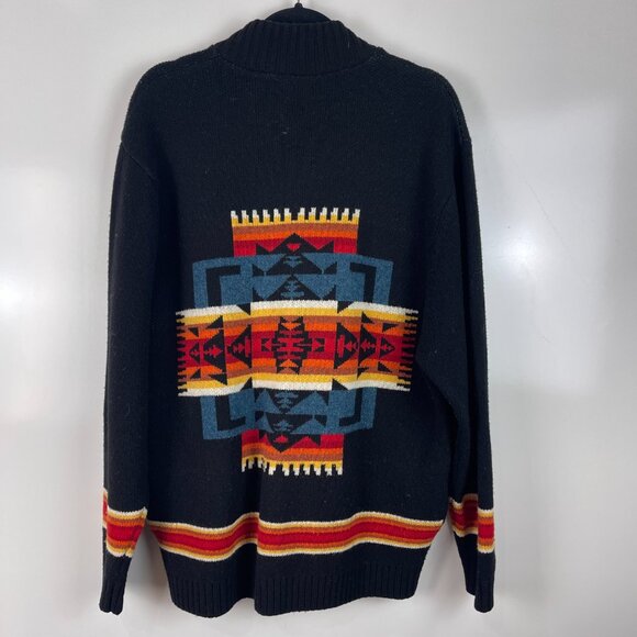 Pendleton Native Chief Joseph Pattern Cardigan Sweater Size Large *Flawed* Wool - Picture 2 of 8